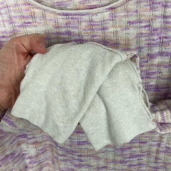 Free People Spaced‎ Out Pink Purple Long Sleeve Sweater  Knit ASOS Thumbholes XL - Picture 6 of 12